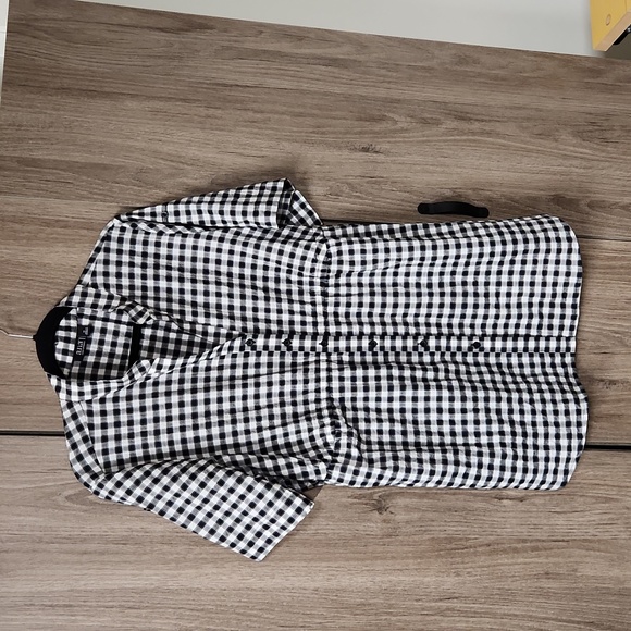 a.n.a Tops - Black White Checked 1x